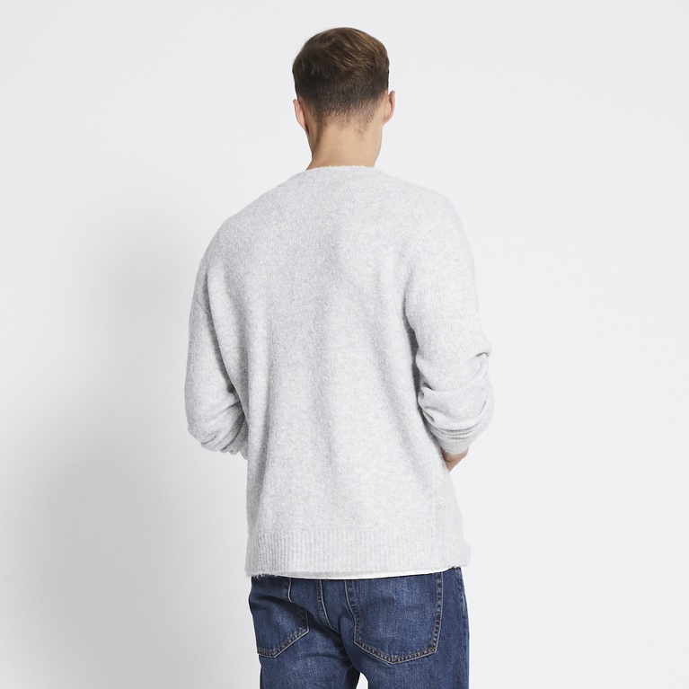 Knit cardigan "David" Light greymelange